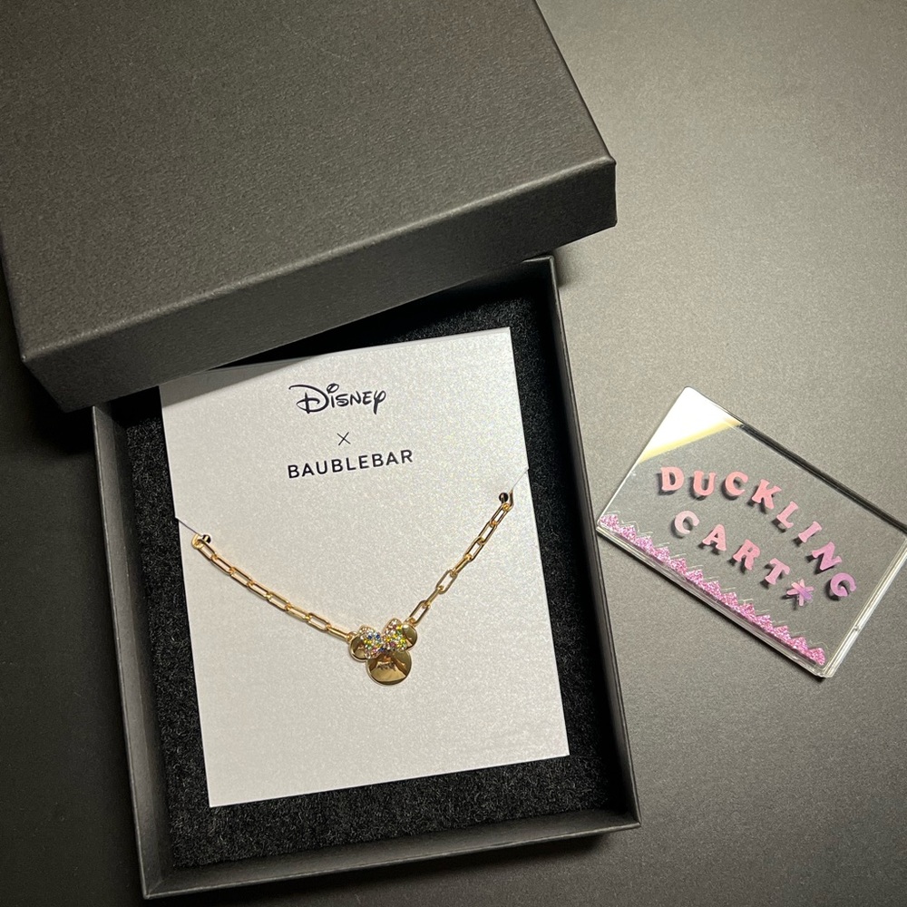 NEW Baublebar x Disney Minnie Mouse Gold Face Necklace